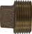 Midland Metal 44654 Cored Square Head Plug, 3/4 in MPT, Bronze