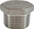 Midland Metal 63633 Cored Hex Head Plug, 1/2 in MPT, Stainless Steel, 150 lb