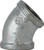 Midland Metal 64189 45 deg Elbow, 2-1/2 in FPT x 2-1/2 in FPT, Iron, Galvanized, 150 lb