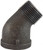 Midland Metal 65203 45 deg Street Elbow, 1/2 in MPT x 1/2 in FPT, Iron, Black, 150 lb