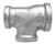 Midland Metal 64314 Bulkhead Reducing Tee, 1-1/4 in FPT x 1/2 in FPT x 1-1/4 in FPT, Iron, Galvanized, 150 lb
