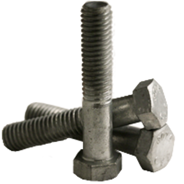 1"-8 x 3 1/2" Hex Bolts, Hot Dipped Galvanized, Grade A, Coarse, Partially Threaded, A307, Qty 10