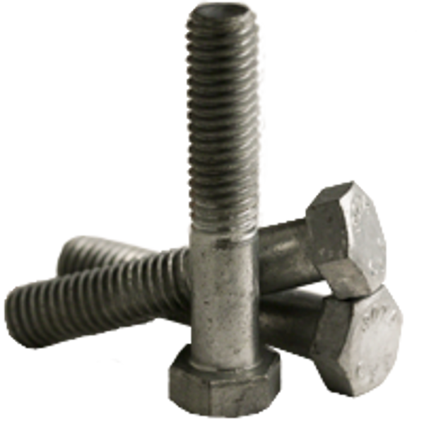 1/2"-13 x 8", 6" THD Under-Sized Hex Bolts, Hot Dipped Galvanized, Grade A, Coarse, A307, Qty 10