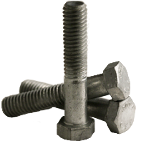 1 1/8"-7 x 6" Hex Bolts, Hot Dipped Galvanized, Grade A, Coarse, Partially Threaded, A307, Qty 5