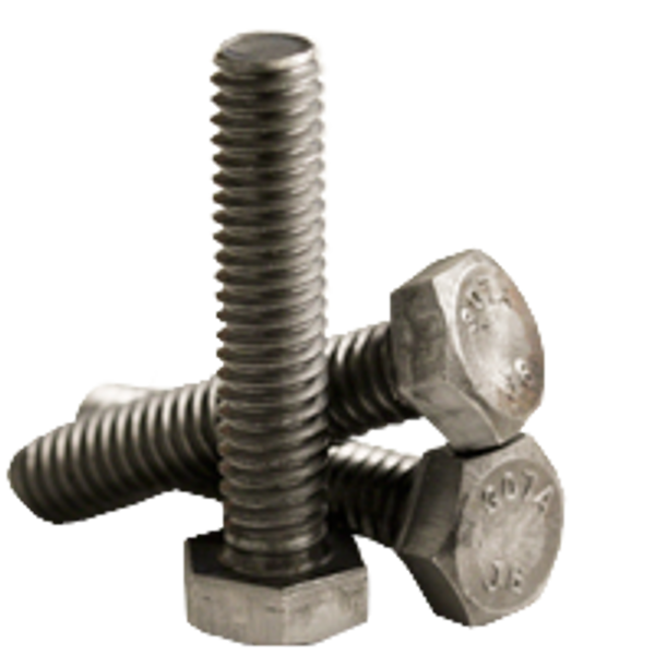 1/2"-13 x 5" Hex Tap Bolt, Grade A, Coarse, Fully Threaded, Low Carbon, Plain, A307, Qty 10