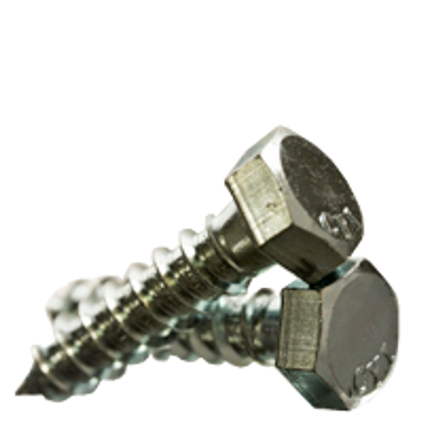 5/16"-9 x 2" Hex Lag Screw, Zinc Cr+3, Low Carbon, Qty 100