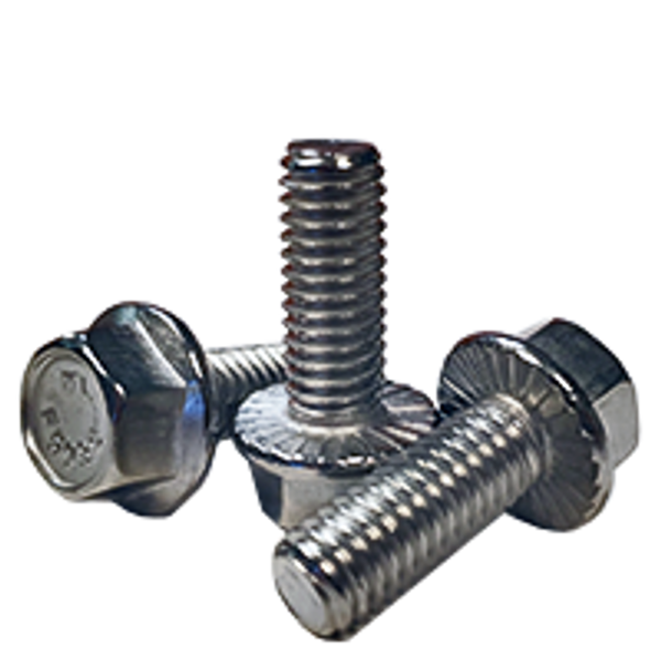 5/16"-18x3/4",(FT) INCH STAINLESS 18-8 HEX HEAD SERRATED FLANGE SCREW WITH WAX, Qty 100