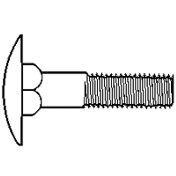 1/4"-20 x 3/4" Step Bolts, Zinc Cr+3, Grade A, Fully Threaded, A307, Qty 100