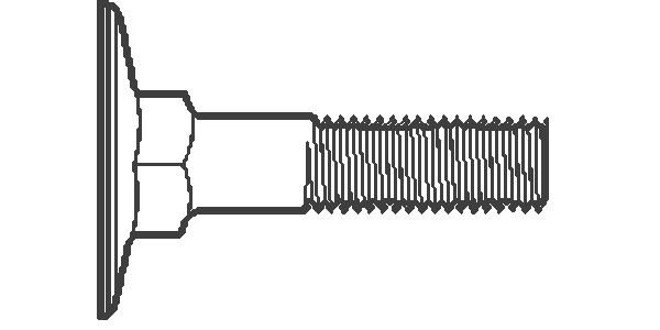 1/4"-20 x 1" Elevator Bolts, #1 Norway Flat Countersunk Head, Zinc Cr+3, Grade 2, Fully Threaded, Qty 100