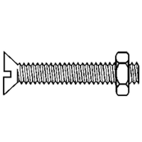 3/16"-24 x 1" Stove Bolts, Slotted Round Head, Zinc Cr+3, Qty 100