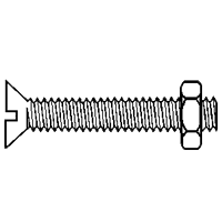 1/4"-20 x 1/2" Stove Bolts w/ Machine Screw Nut, Slotted Flat Head, Zinc Cr+3, Qty 100