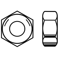 7/8"-9 Hex Nuts, Zinc Cr+3, Grade 5, Qty 15