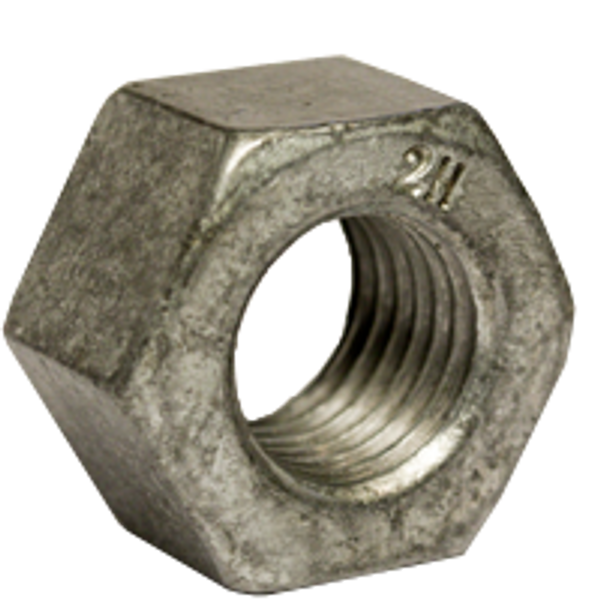 7/8"-9 Heavy Hex Nuts, Hot Dipped Galvanized, Grade 2H, Wax, A194 / SA 194, Qty 5