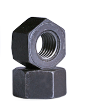1"-8 Heavy Hex Nuts, Grade 2H, Coarse (UNC), Medium Carbon, Plain Finish, A194 / SA 194, Qty 40