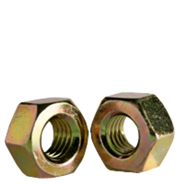 1/2"-13 Heavy Hex Nuts, Zinc-Yellow, Grade A, Coarse, A563, Qty 100