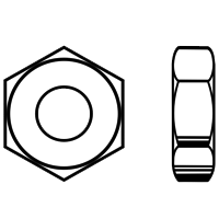 1"-8 Heavy Hex Jam Nuts, Thin, Zinc, Grade A A563, Qty 10