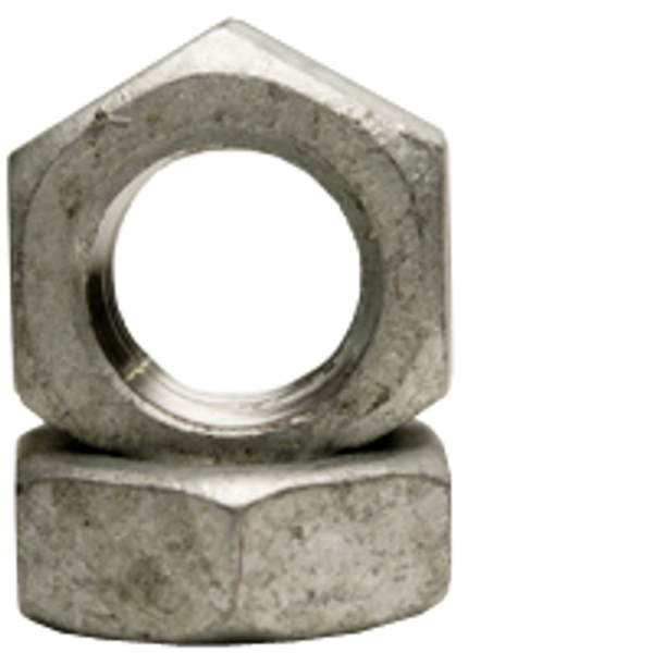 7/8"-9 Hex Jam Nuts, Hot Dipped Galvanized, Coarse, Low Carbon, Qty 25