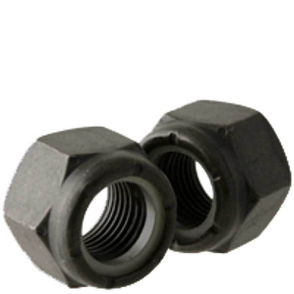 1 1/4"-7  NYLON INSERT LOCKNUTS GRADE C MED. CARBON PHOSPHATE & OIL, Qty 10