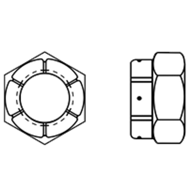 3/4"-10 Thin Height Light Flexloc Hex Nut, Cadmium Plated, Qty 50