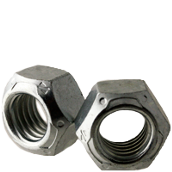 1/4"-20 ALL METAL HEX LOCKNUTS GRADE C MED. CARBON ZINC & WAX CR+3, Qty 100