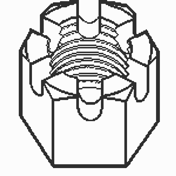 1/4"-28 Slotted Finished Hex Nuts, Plain, Qty 100