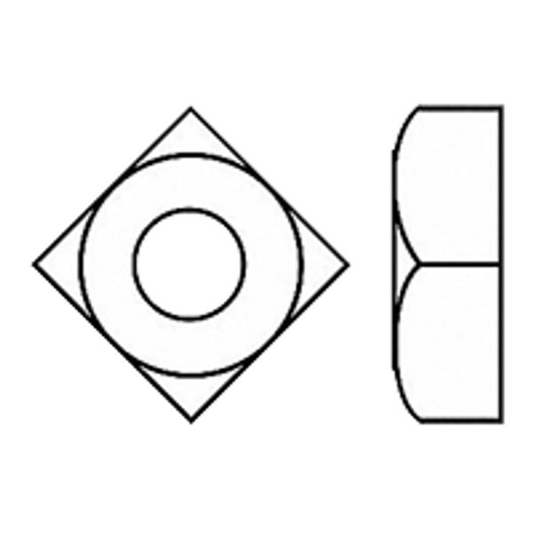 5/16"-18 Square Nuts, Zinc Cr+3, Grade 2, Qty 250