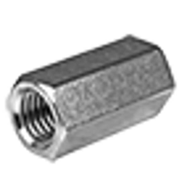 5/16"-18, 1/4"-20 x W 7/16" x L 1" Hex Reducing Coupling Nuts, 18-8 Stainless Steel, Qty 100