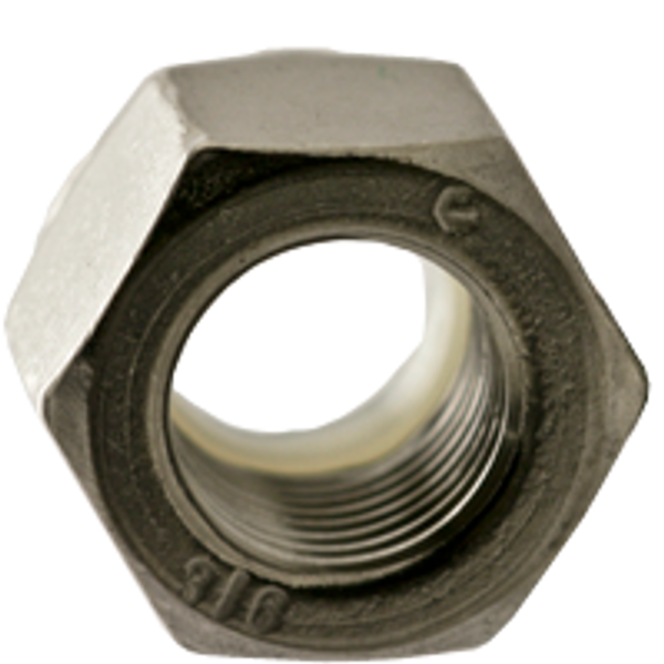 7/8"-9 NE (Standard) Nylon Insert Lock Nuts, 316 Stainless Steel, Coarse, Qty 25