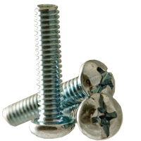 #10-32 x 1 1/2" Machine Screws, Phillips/Slotted Combo Round Head, Zinc Cr+3, Fine, Fully Threaded, Qty 100