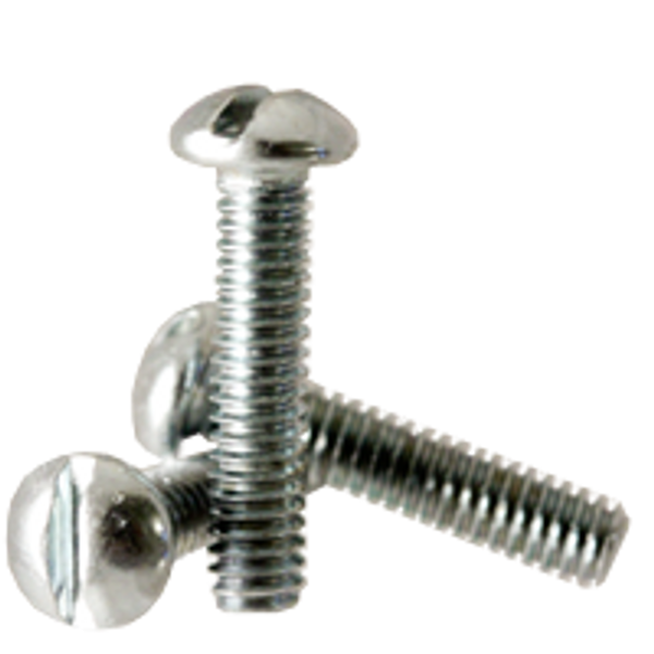 #2-56 x 5/8" Machine Screws, Round Head Slotted, Zinc Cr+3, Fully Threaded, Qty 100