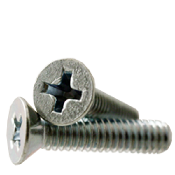 #10-24 x 4" Machine Screws, Phillips Flat Head, Zinc Cr+3, Fully Threaded, Qty 100