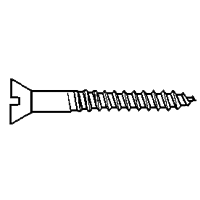 #8 x 1 3/4" Wood Screw, Brass, Slotted Round Head, Qty 100