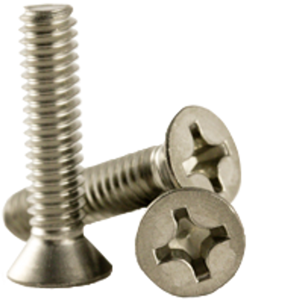 M8-1.25 x 60 mm Metric Machine Screws, Phillips Flat Head, 304 Stainless Steel, Fully Threaded, Qty 100