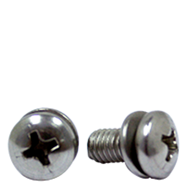#6-32x5/16",(FT) MACHINE SCREW PAN HEAD PHILLIPS SEMS STAINLESS A2 (18-8), Qty 1000