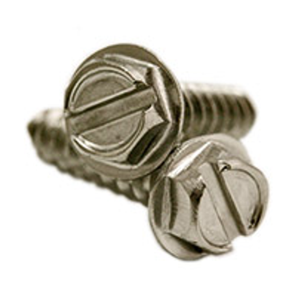 #12x1 1/4",(FT) SELF-TAPPING SCREWS SLOT HEX WASHERHEAD, TYPE A STAINLESS 316, Qty 500