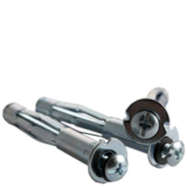 1/8" x s x 3/4" Hollow Wall Anchor, Pan Head, Phillips/Slotted Combo, Zinc Cr+3, Qty 100 1/8" x s x 3/4" Hollow Wall Anchor, Pan Head, Phillips/Slotted Combo, Zinc Cr+3, Qty 100