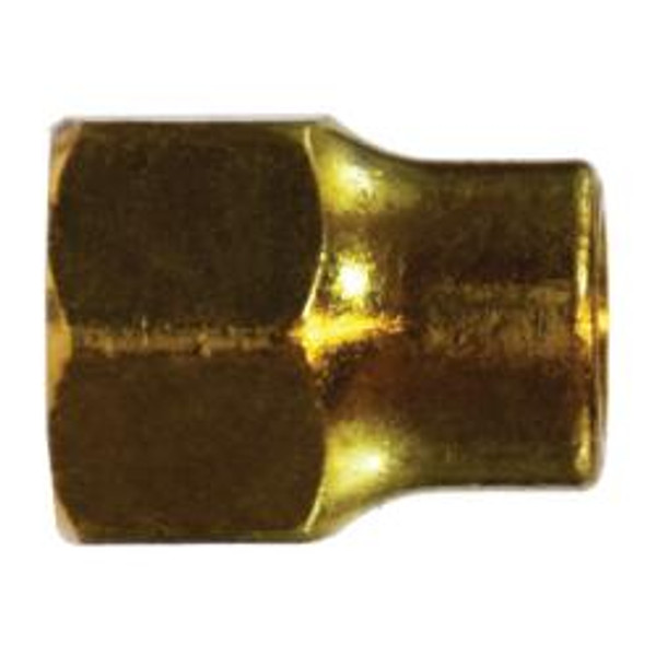 AMC 04016-03 Hex Long Nut, 3/16 in SAE 45 deg Female Flared, Brass