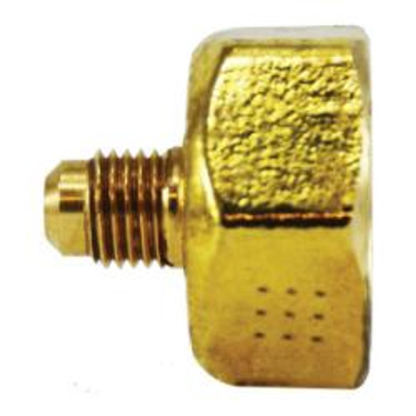 AMC 04030-1206 Cylinder Adapter, 3/4 in SAE 45 deg Male Flared x 3/8 in FIP, Brass