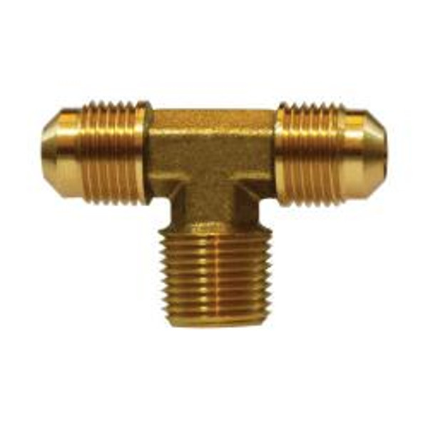 AMC 04045-0202 Branch Tee, 1/8 in SAE 45 deg Male Flared x 1/8 in SAE 45 deg Male Flared x 1/8 in MNPT, Brass AMC 04045-0202 Branch Tee, 1/8 in SAE 45 deg Male Flared x 1/8 in SAE 45 deg Male Flared x 1/8 in MNPT, Brass
