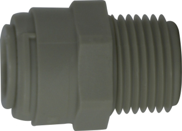 Midland Metal 20147P Adapter, 5/8 in Push-In Tube x 1/2 in MNPTF, Polypropylene