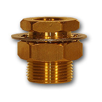 Mid-America Fittings 207ACBH-4 Bulkhead Anchor/Frame Coupling, 1/4 in FIP x 1/4 in FIP, 1-1/2 in, Brass