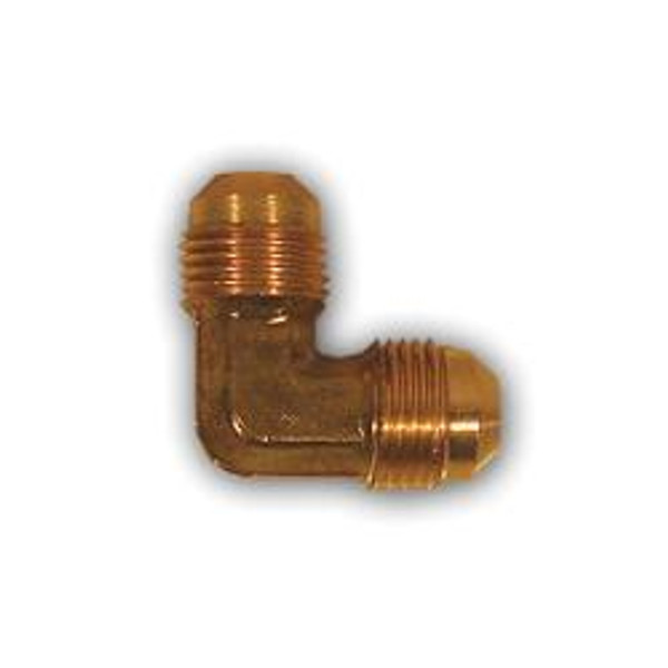 Mid-America Fittings 255X4 90 deg Barstock Elbow, 1/4 in SAE 45 deg Male Flared x 1/4 in SAE 45 deg Male Flared, Brass