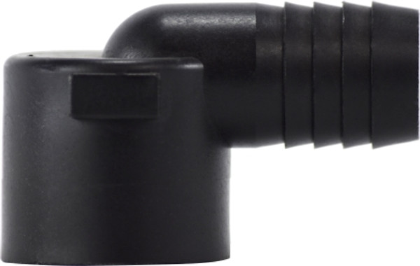 Midland Metal 33467P 90 deg Elbow, 1/4 in Hose Barbed x 1/4 in FIP, Polypropylene