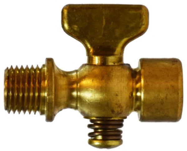 Midland Metal 46362 MIP x FIP Tee , Air Cocks, 3/8Mip x Fip Tee Handle Air Cock, Brass Fittings