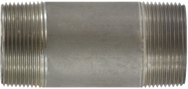 Midland Metal 52145 Seamless Pipe Nipple, 1-1/2 in MPT x 1-1/2 in MPT, 4 in L, Stainless Steel, SCH 80 Schedule