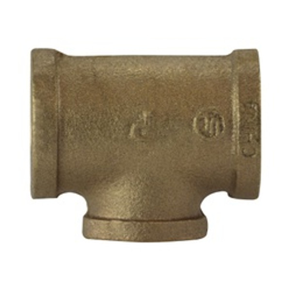 Midland Metal 80106-322432 Reducing Tee, 2 in 1-1/2 in 2 in, Bronze