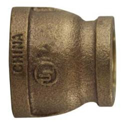 Midland Metal 80119-2006 Reducing Coupling, 1-1/4 in FPT x 3/8 in FPT, Bronze