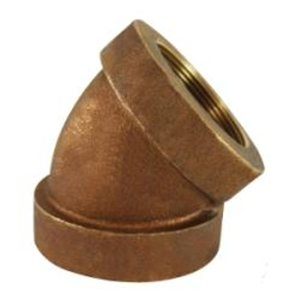 Midland Metal 82107-04 45 deg Reducing Elbow, 1/4 in FPT x 1/4 in FPT, Bronze