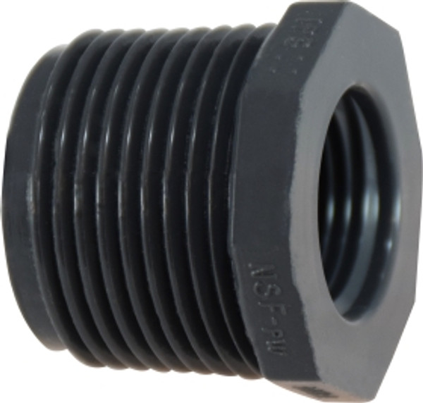 Midland Metal 839072 Threaded Bushings, Sch 80 PVC Fittings, 1/2 x 1/4 Mxf Sc80 Pvc Bushing, Plumbing Accessories