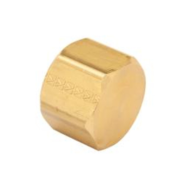 Mid-America Fittings LF108-4 Barstock Cap, 1/4 in FPT, 0.6 in, Brass